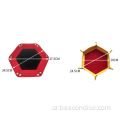 Bescon Hexagon قابلة للطي من الجلد PU ودرج الزهر المخملي ، حامل النرد المحمول لـ DND ، RPG ، MTG DICE Gaming D&D Table Games